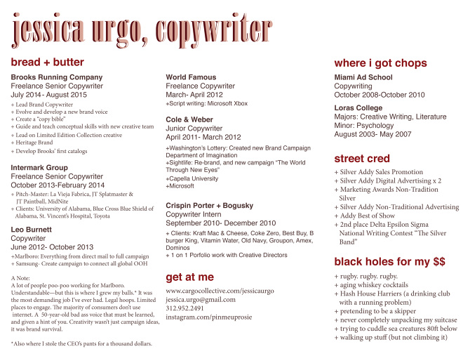 copywriter cv example
