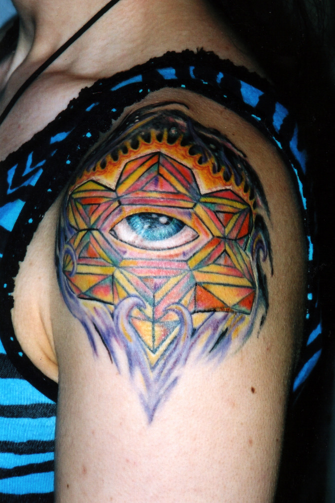 psychedelic color jewish  star of david tattoo by adal at majestic nyc soho studio