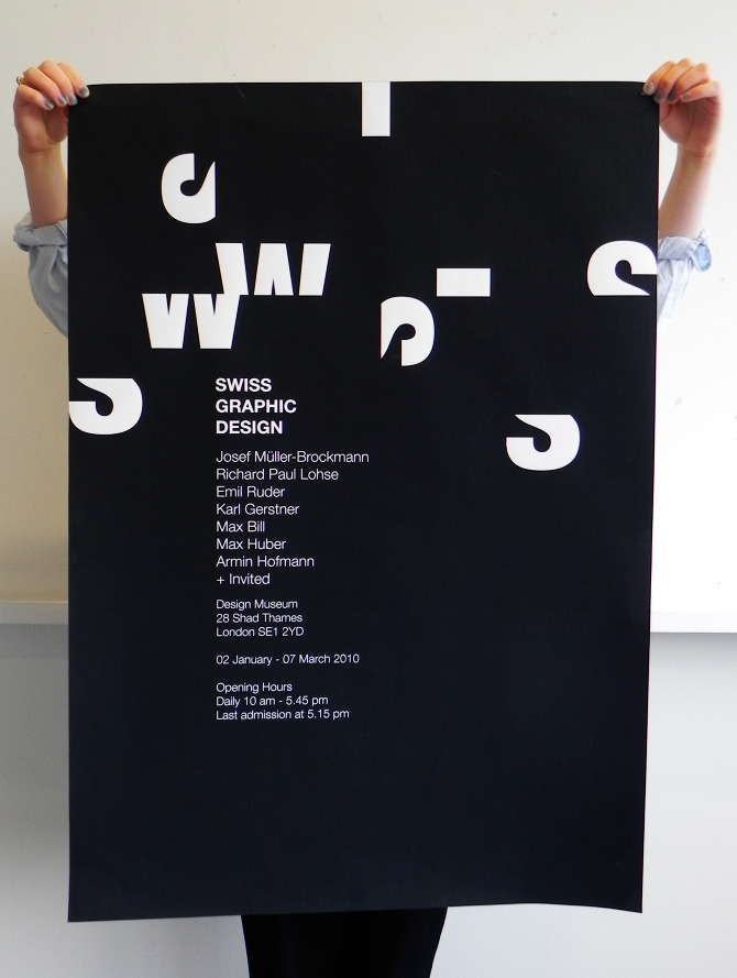 Poster for a fictitious exhibition of Swiss graphic design.