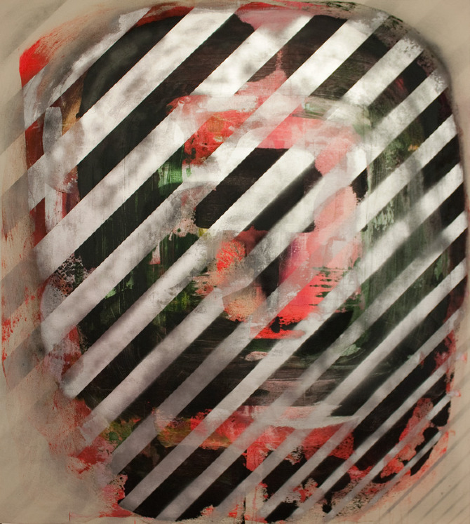 "Stripes", 72 x 66, acrylic on canvas, 2011 by Chris Trueman
