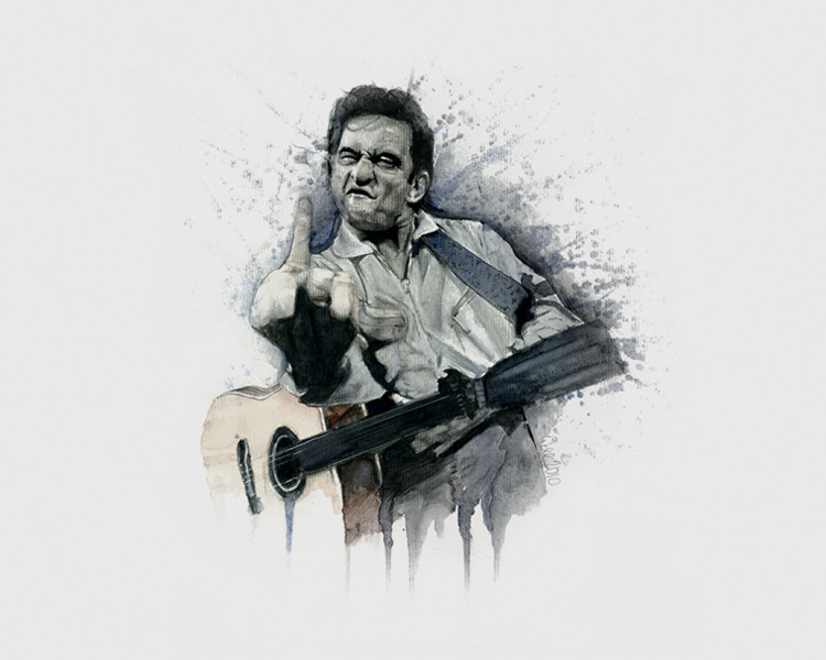 Johnny Cash-Illustration by Zoran Nova