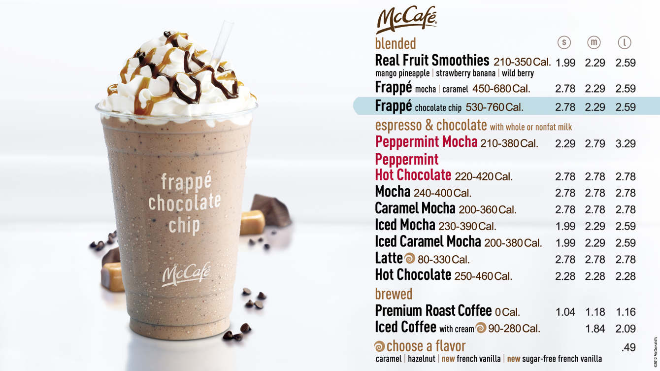 Mccafe Menu