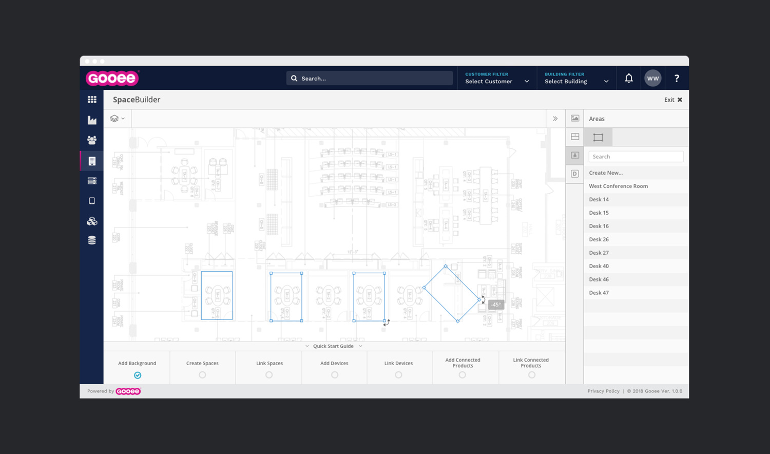 Gooee floor builder area definition