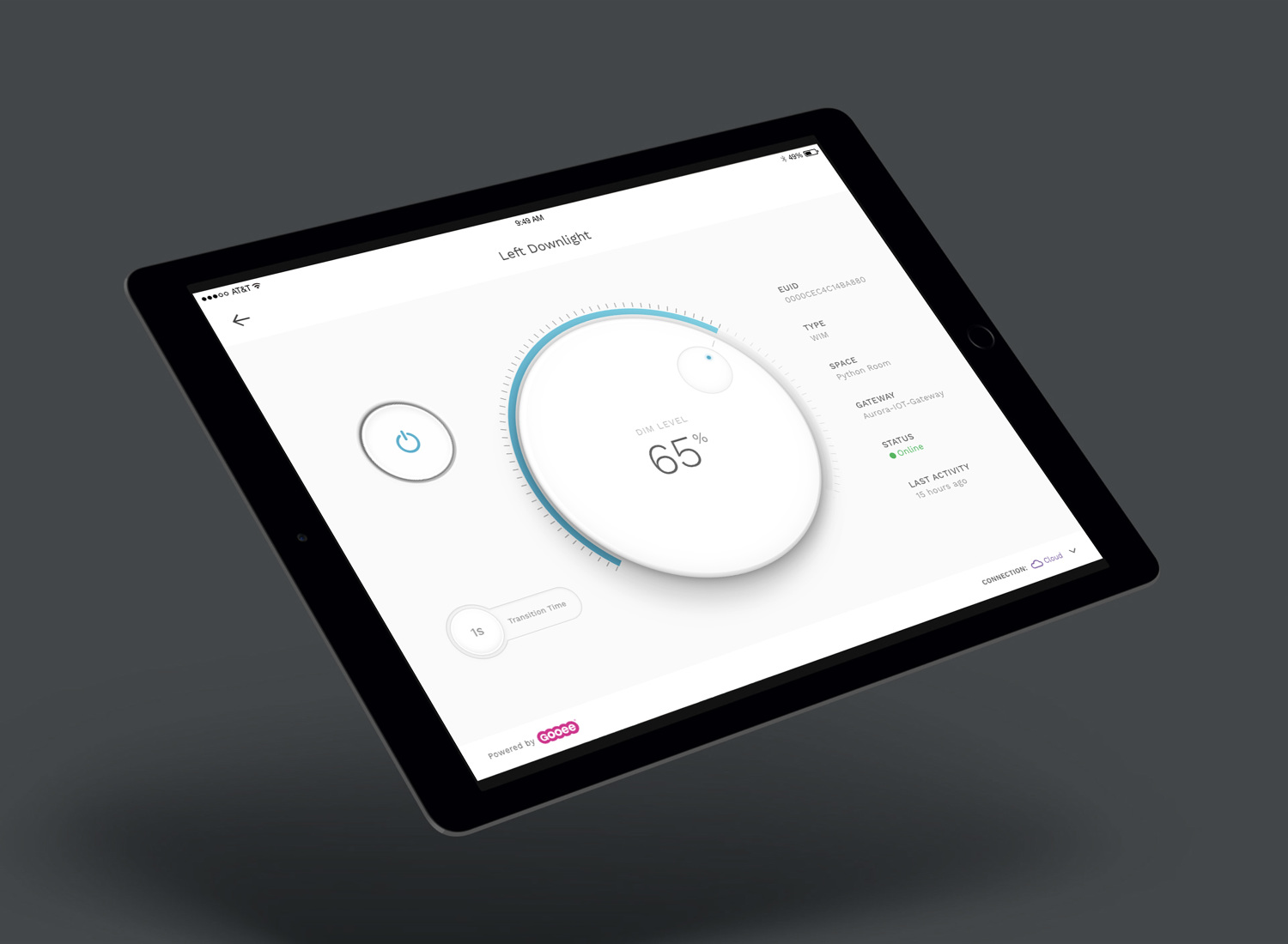 Gooee mobile application on device