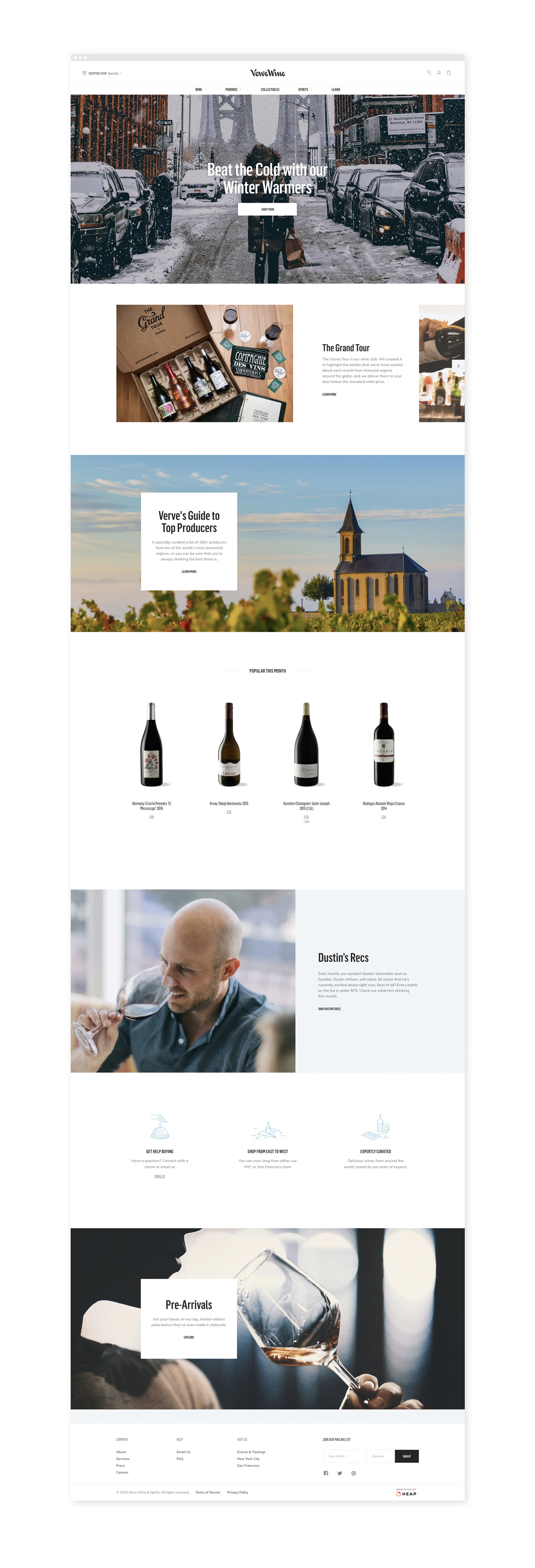 Verve Wine website design