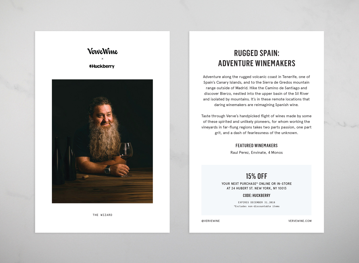 Verve Wine Huckberry event flyer