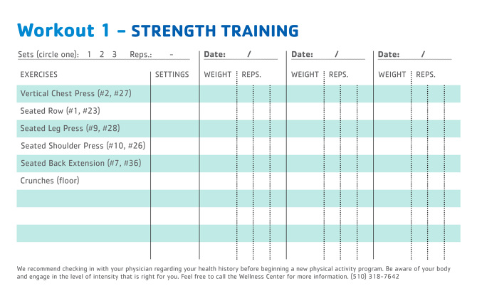 Way to Wellness Workout Card - Tom Guffey