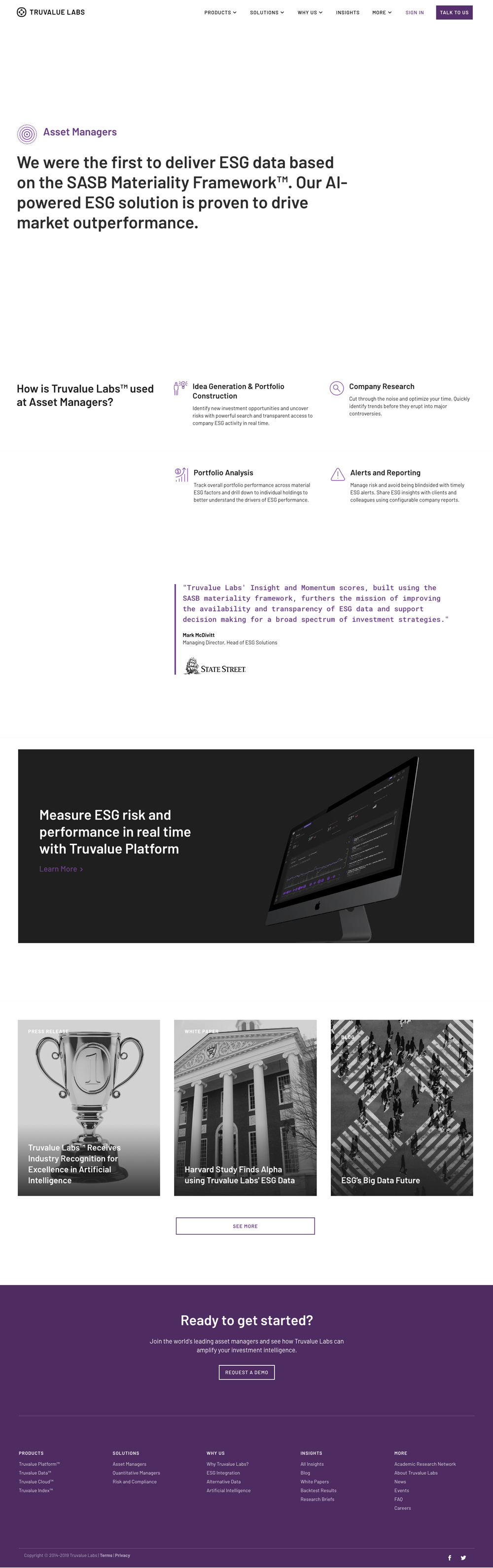 Truvalue Labs solutions page