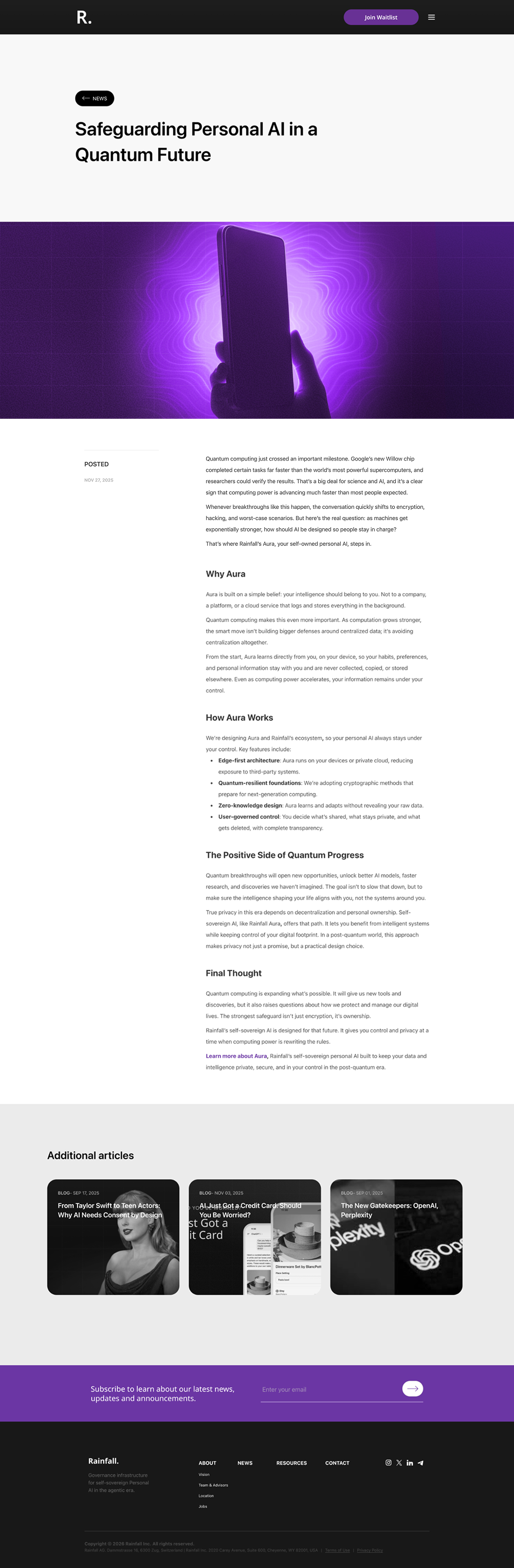 Rainfall product details page