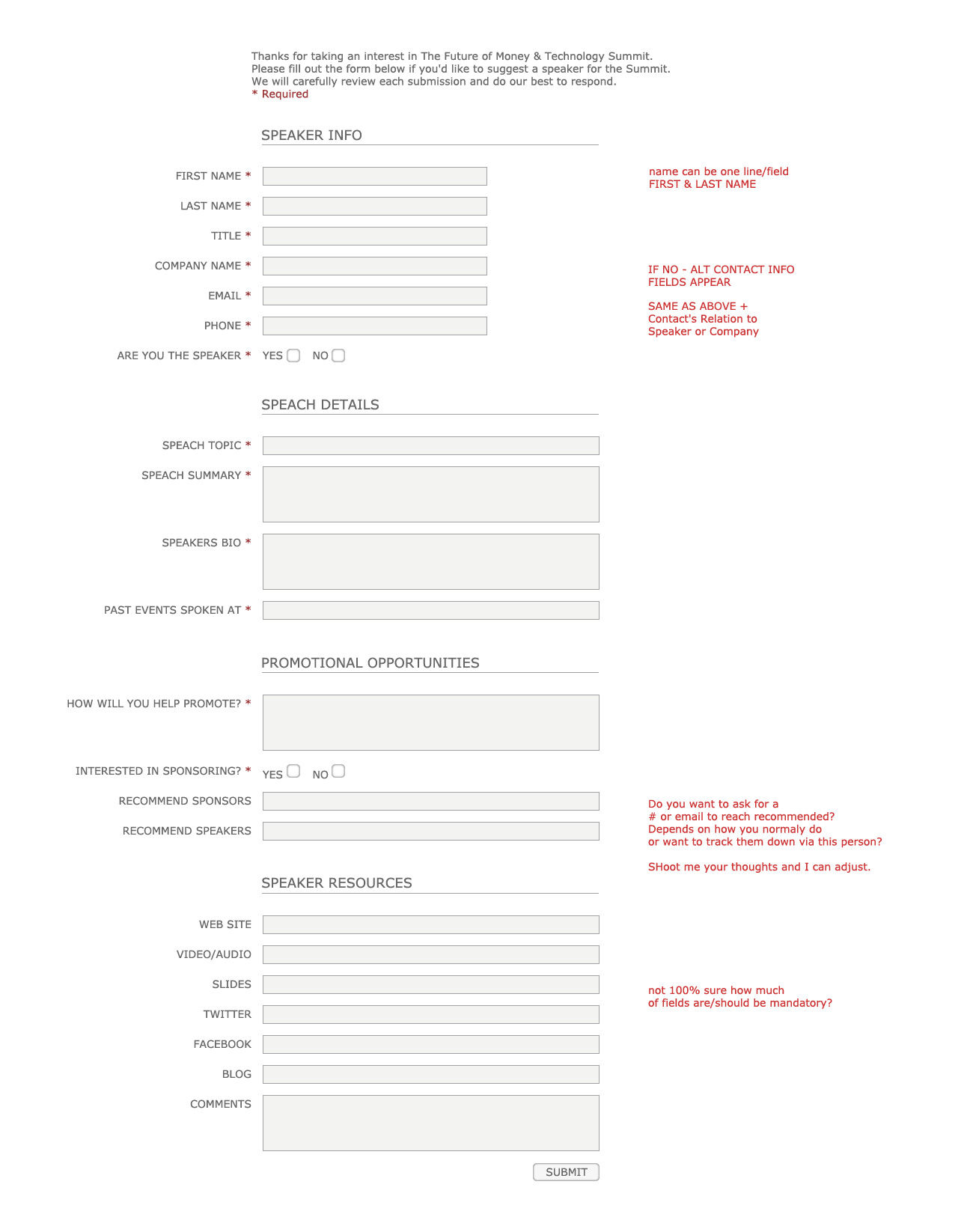 Information layout & form design - Marsha Knight | Strategist | Sr ...