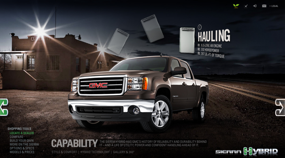 Gmc Sierra Hybrid Microsite Andre Le Masurier Creative Art Direction