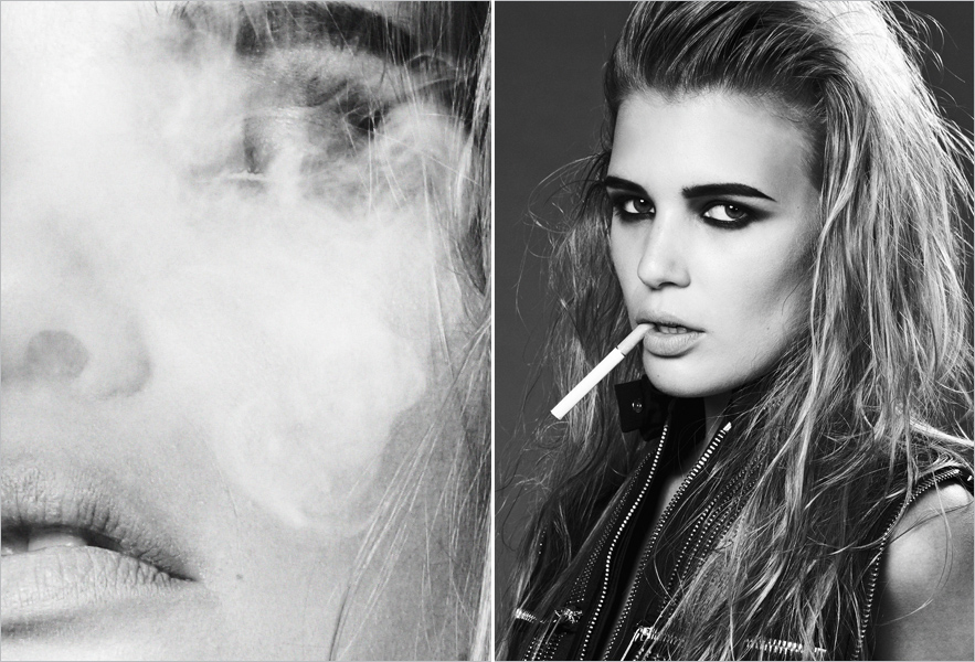 cigarette tablo Old Woman Smoking With Cigarette Close U, Tablo Tony Rubino tarafından