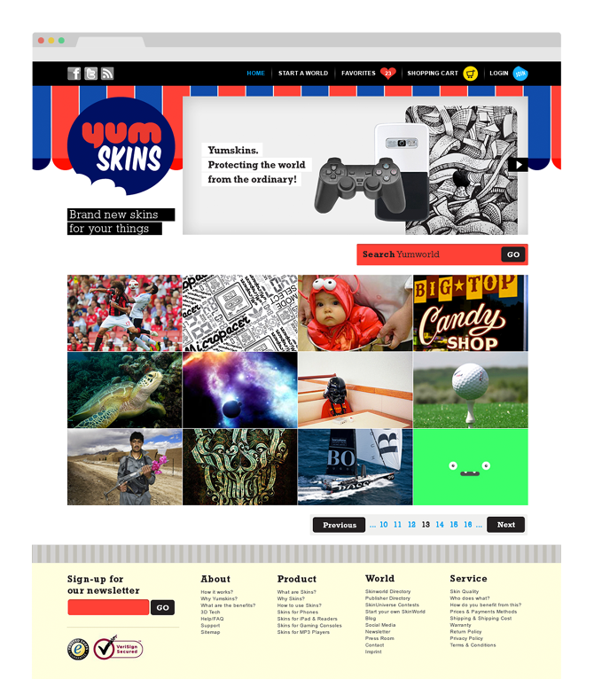 Yumskins Shop) Art Direction & Design by Anika