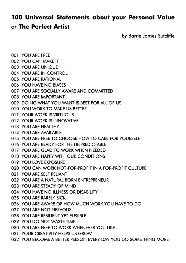 100 universal statements about your personal value or the perfect personal value statements