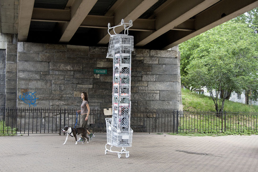 Specter, Shopping Cart Sculptures, NYC unurth street art