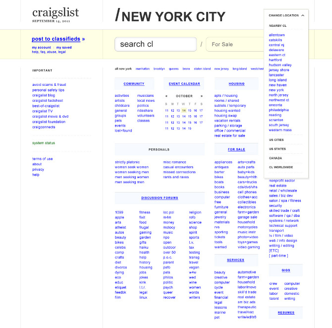 Craigslist Redesign Drelemasurier Personal Network