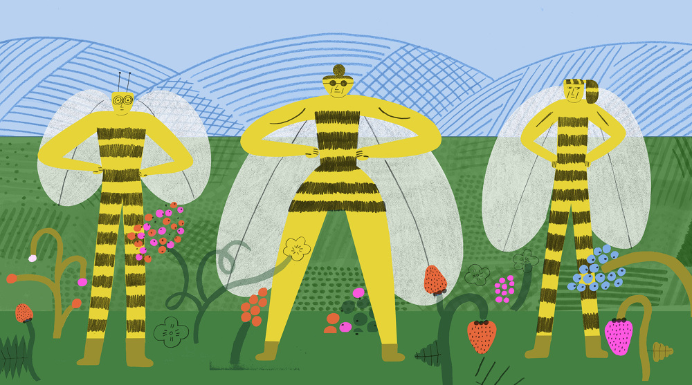 Bee vectoring - irene servillo illustration