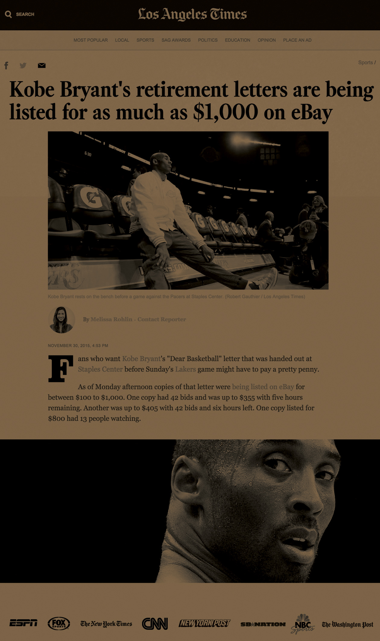 kobe letter to basketball