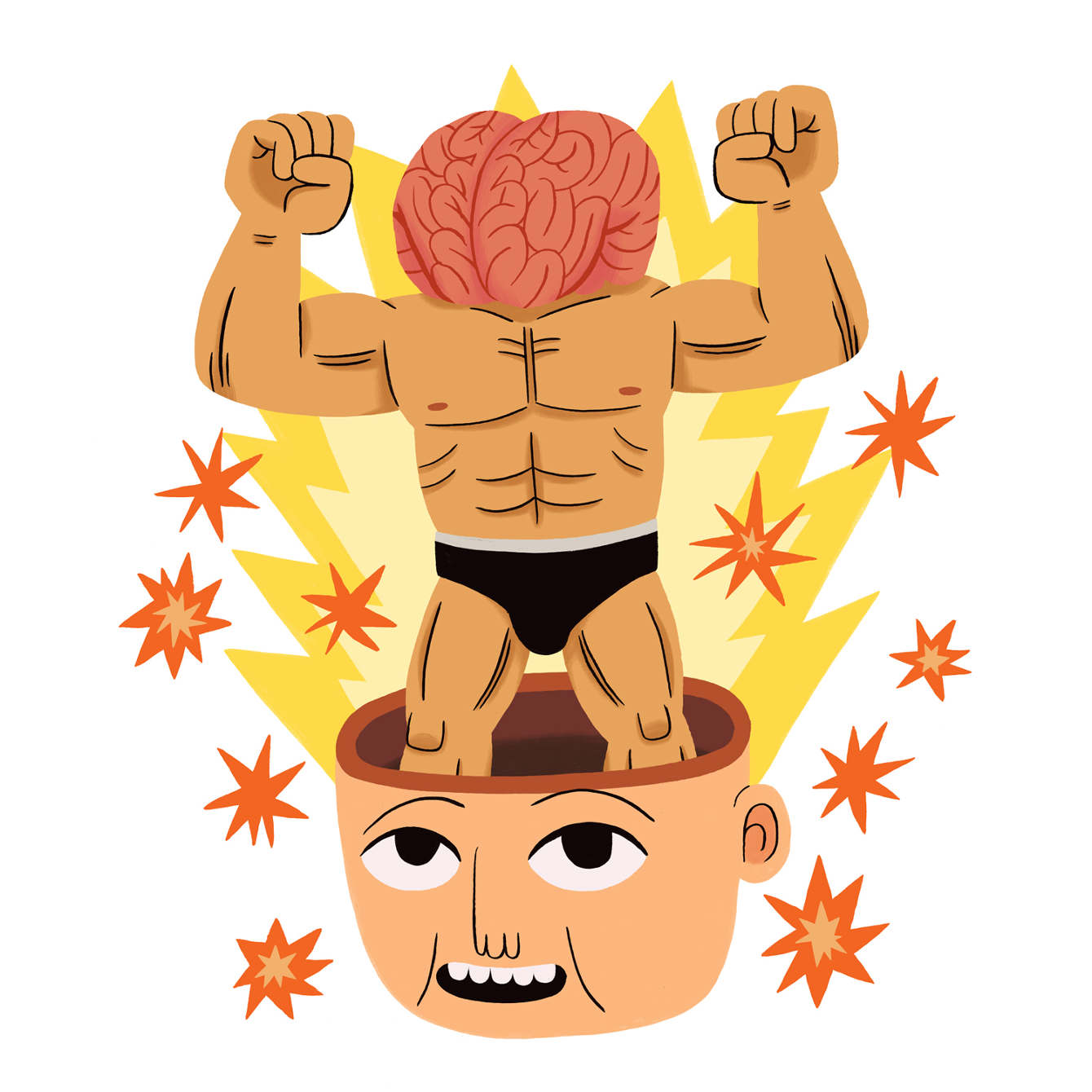 Brain Power Research World Magazine Jack Teagle Illustration