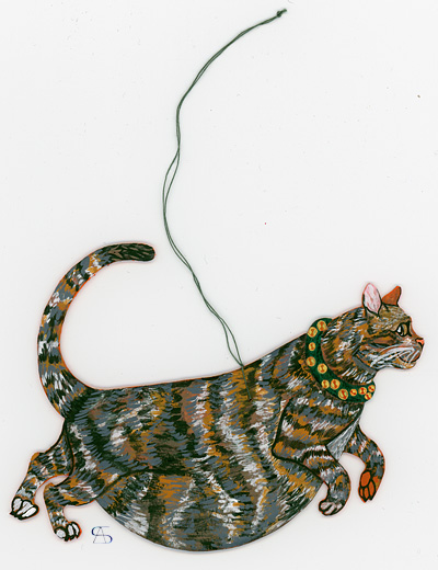 christmas decoration Big fat cat front