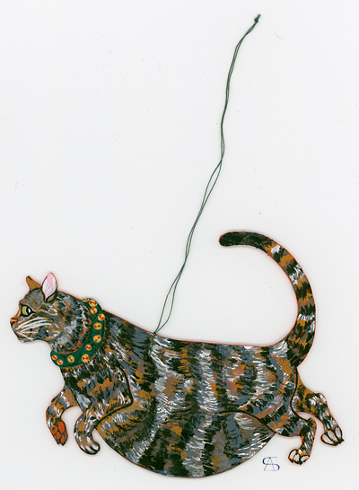christmas decoration Big fat cat back