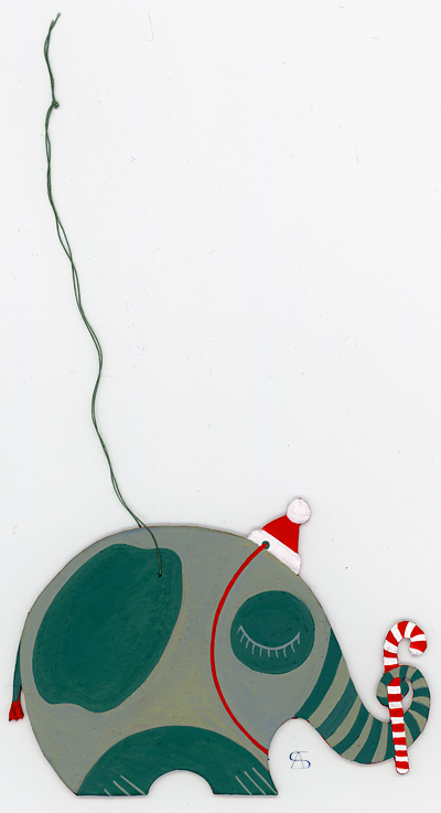christmas decoration Elephant with candy front