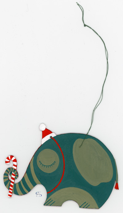 christmas decoration elephant with candy back