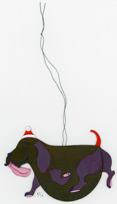 christmas decoration Fat dog front
