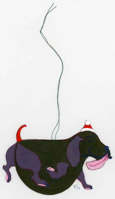 christmas decoration fat dog back