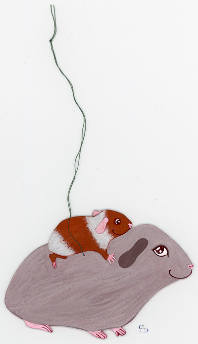christmas decoration Guinea Pigs front