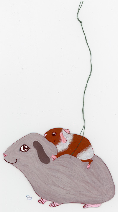 christmas decoration Guinea pigs back