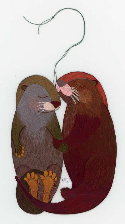 christmas decoration Otters front