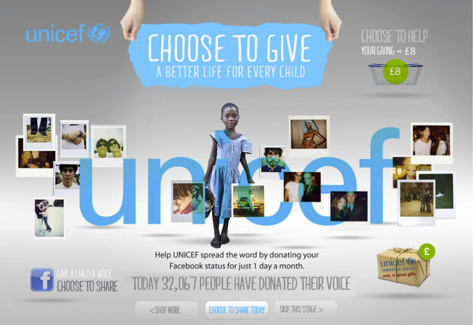 Unicef. Choose to give a better life for every child - Gill White ...