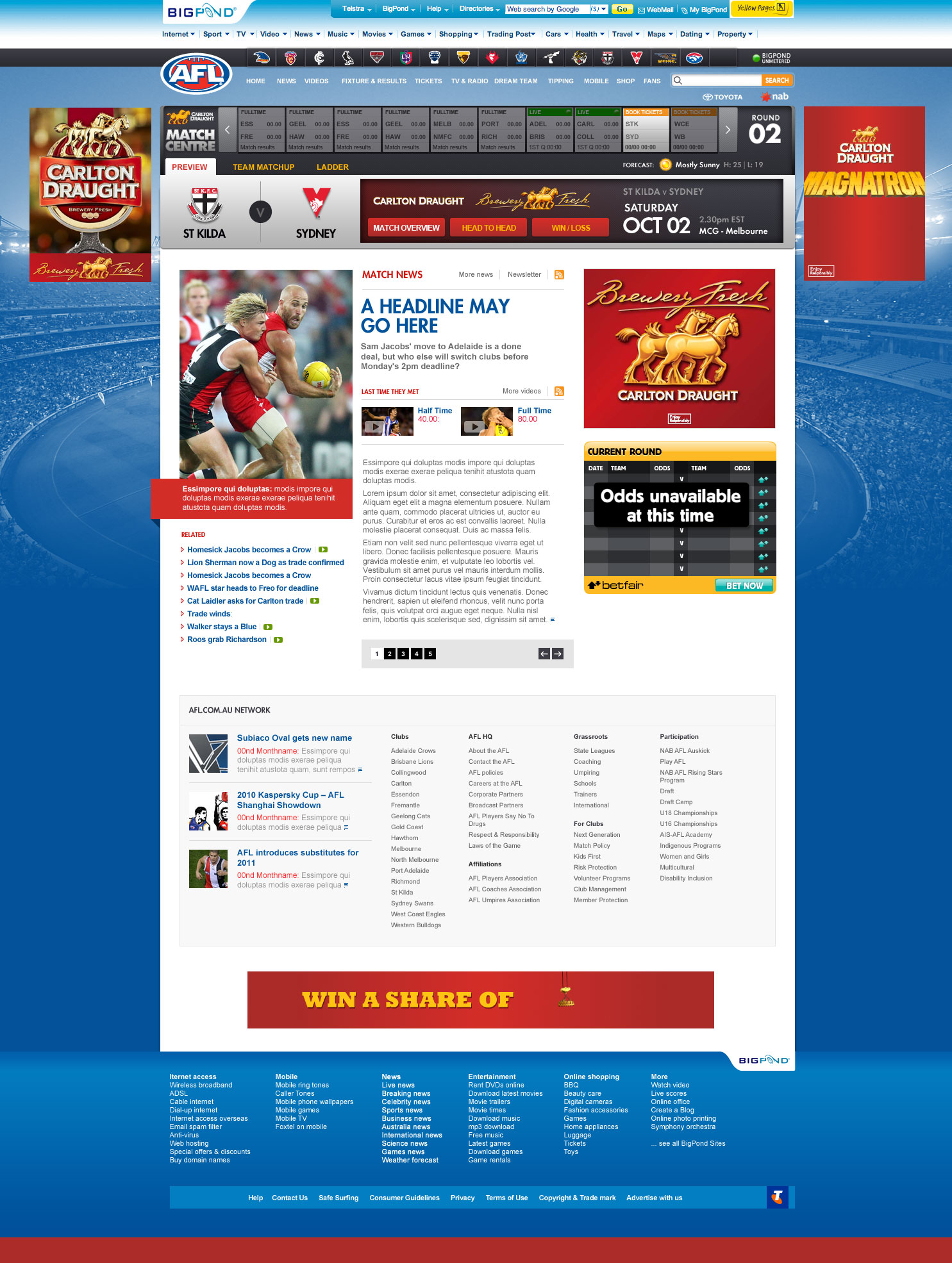 Bigpond Sport Afl Match Centre Andrew Mamo