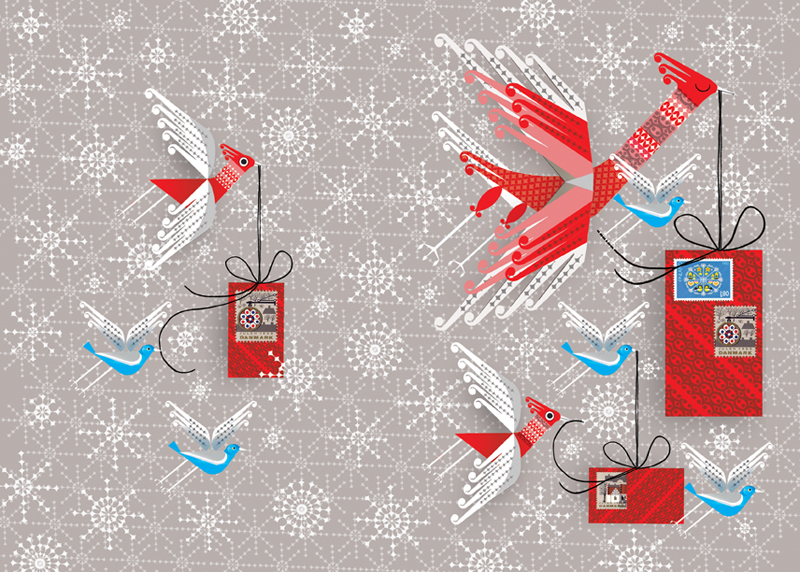 V&A Christmas Card Lesley Barnes Illustration