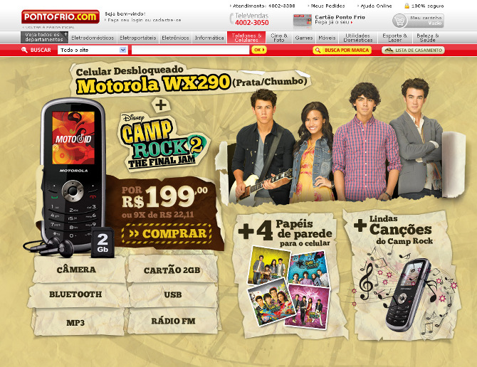 hotsite motorla camp rock daniel racca