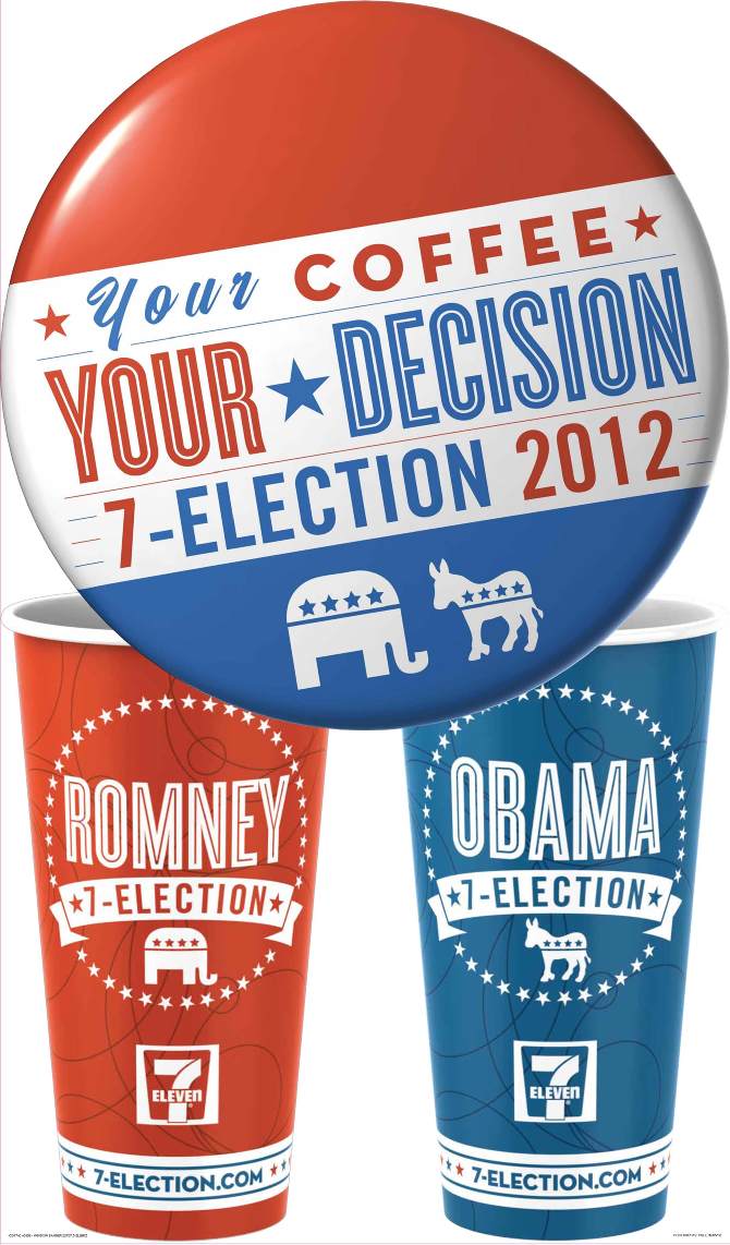 7-Election Employee Button and Coffee Sleeves