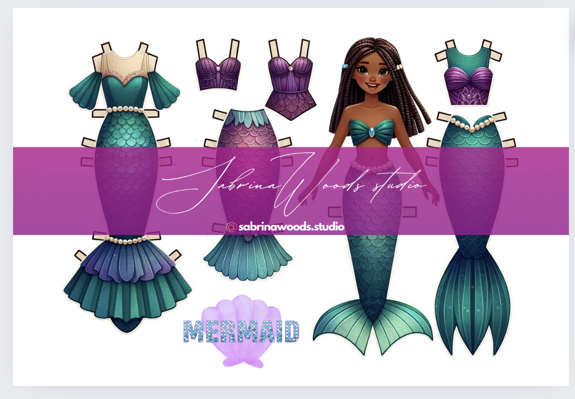Ocean Fantasy with Mermaid Paper Dolls - Sabrina Woods ocean-fantasy-with-mermaid-paper-dolls-sabrina-woods