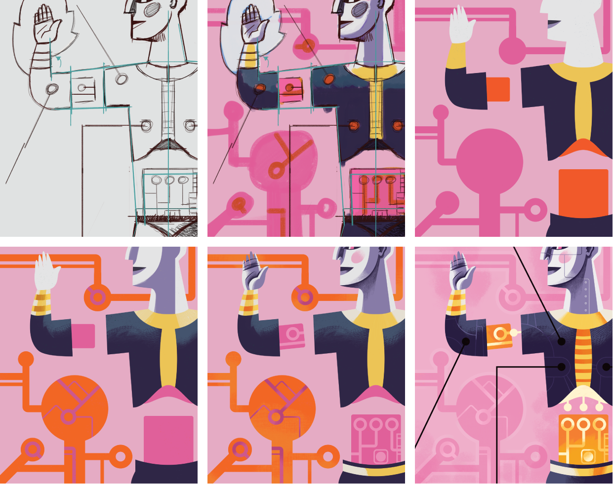 Work Process - Mark brown illustration