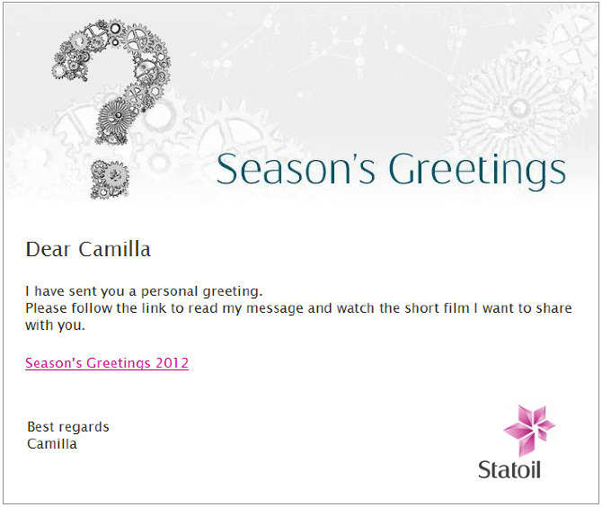 Season's Greetings 2012 - Camilla Aspen