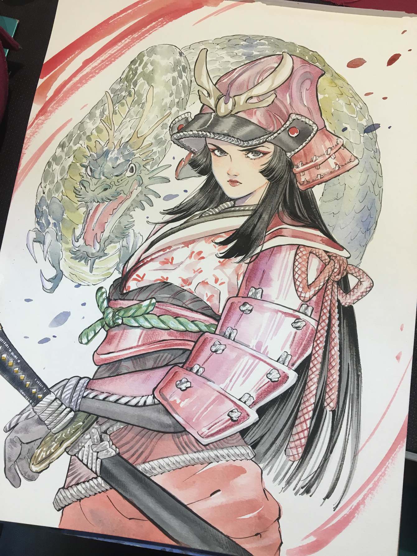 Samurai Girl And Dragon Peach Momoko