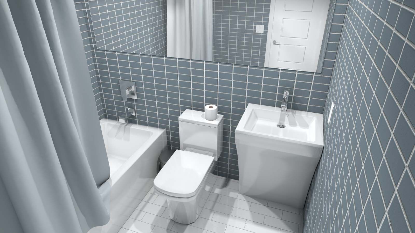 Small Bathroom Render (SketchUp) - Tim Paik