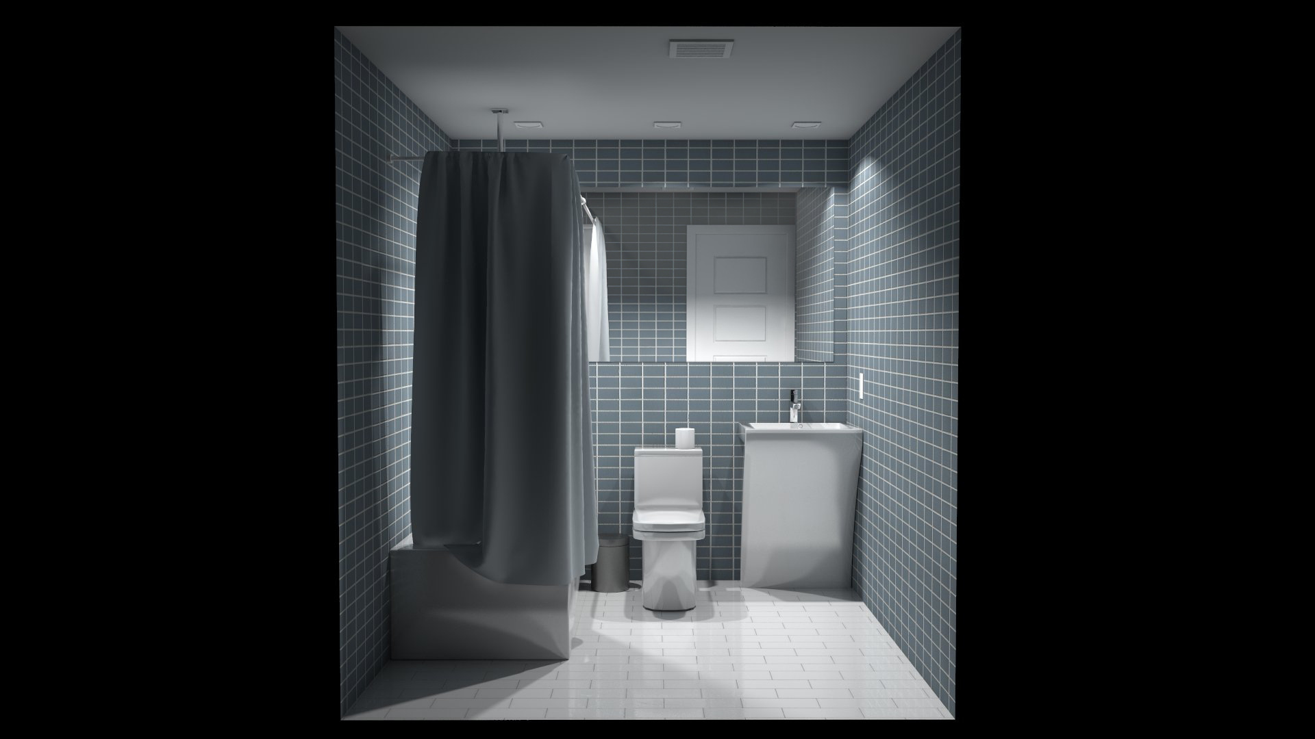Small Bathroom Render (SketchUp) - Tim Paik