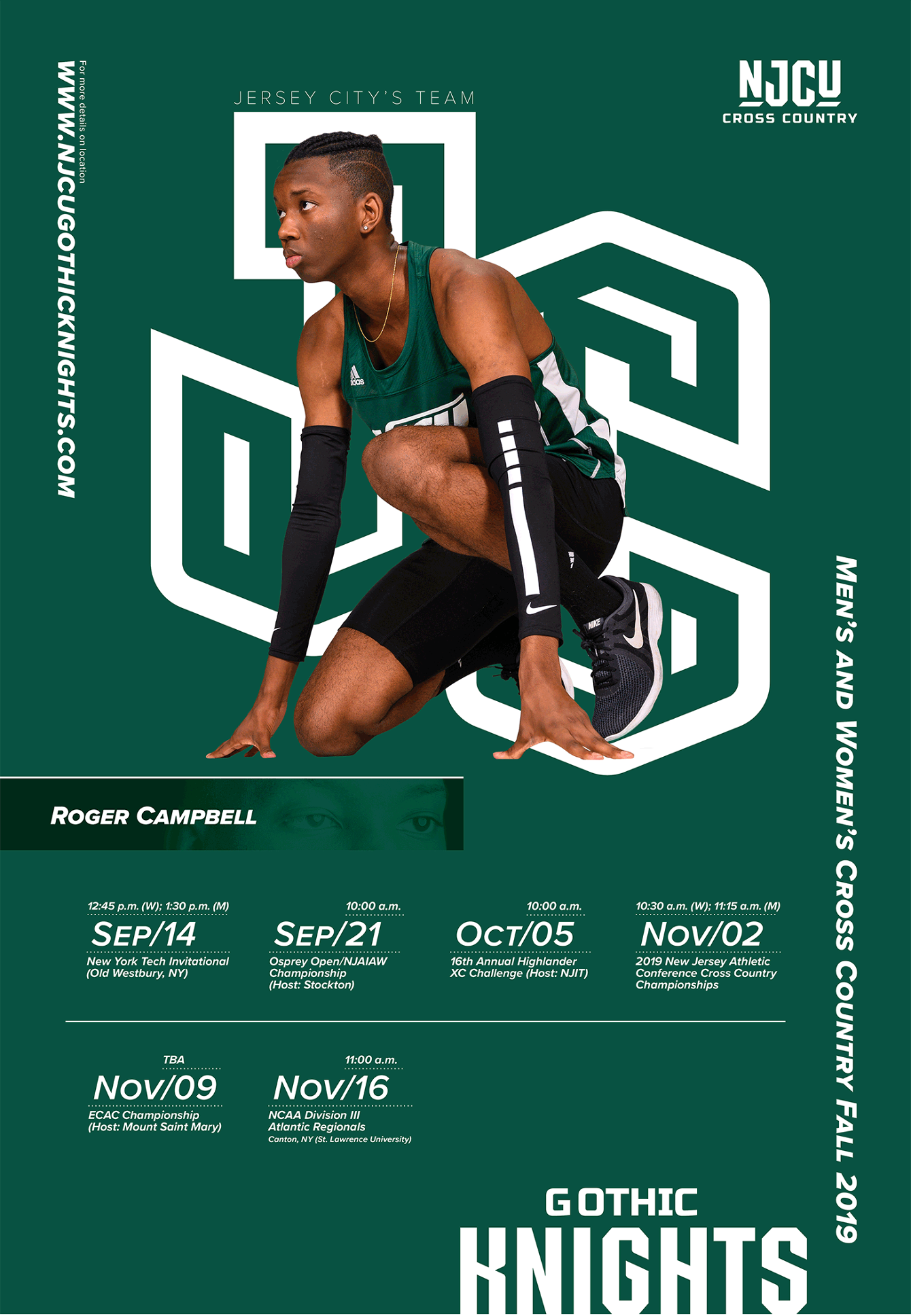 NJCU Athletics Calendars 2019 Robert Gonzalez