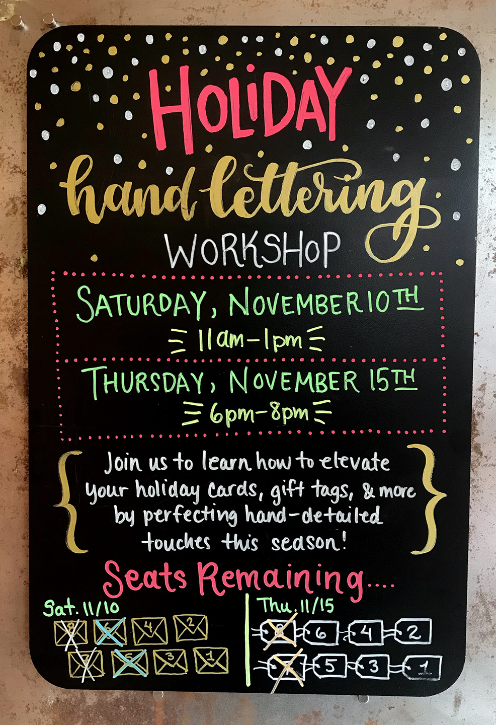 Handwritten signage paper source naperville alina link