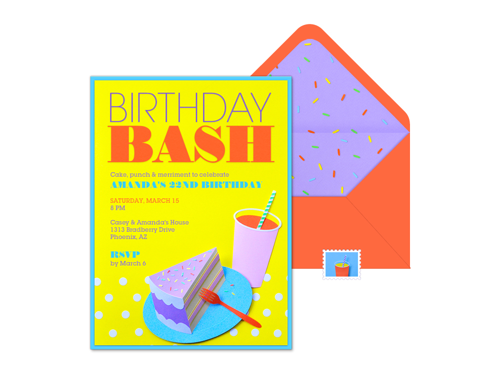 evite birthday bash invitation