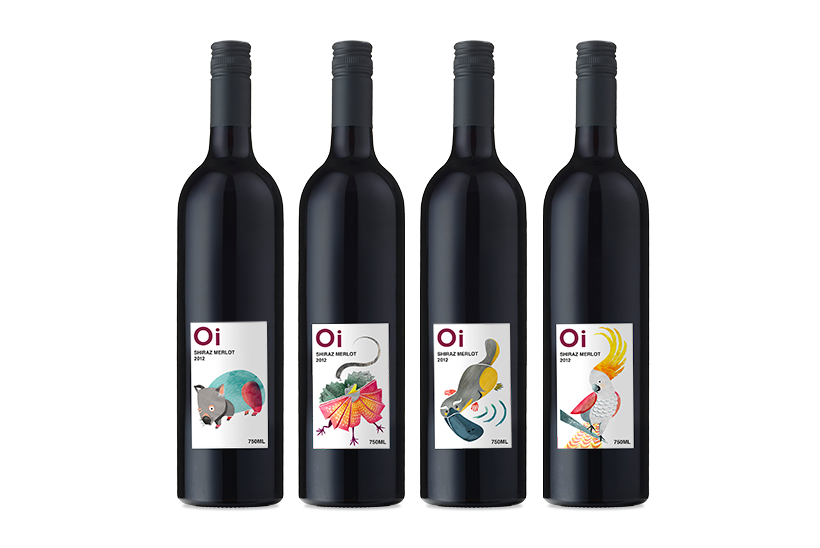 Illustrated wine labels II Leanne Bock