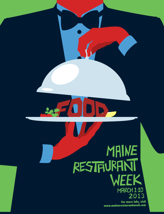 maine restaurant week poster miles cook illustration