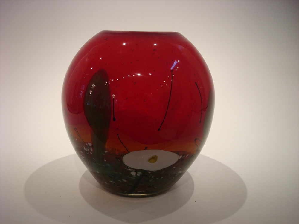 Unique Glass Vase "Landscape vase" by Mihai Topescu (1956 ) www.wow