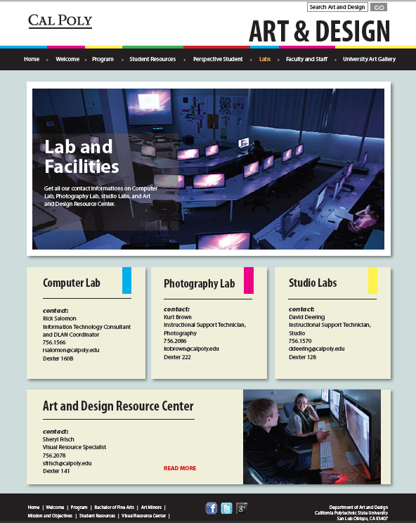 Poly Website Cal Poly Art & Design Website Redesign - Peter Paik Design